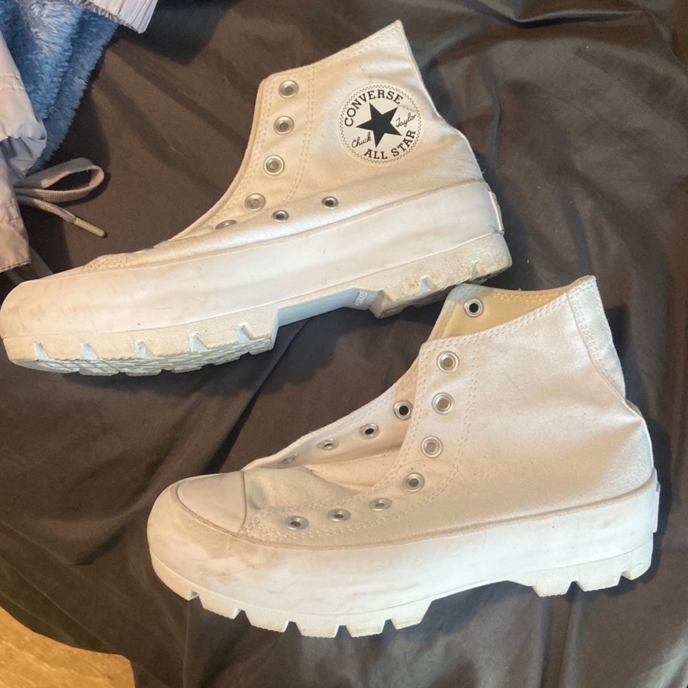 size 7.5 converse all star platform tennis shoes